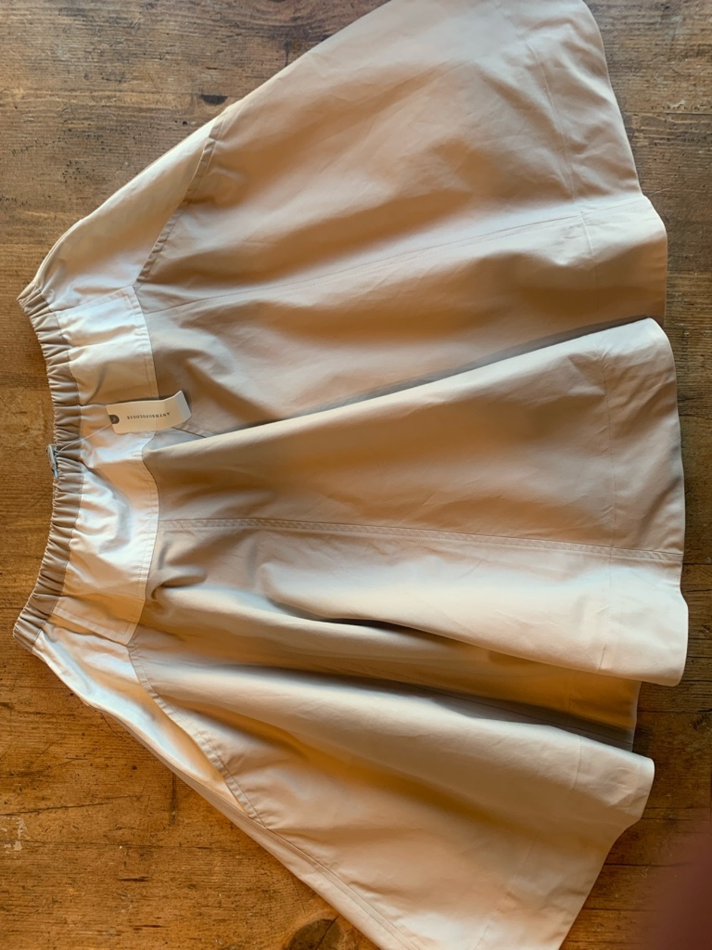Anthropologie Maeve Beige Elastic Waist Skirt with Pockets